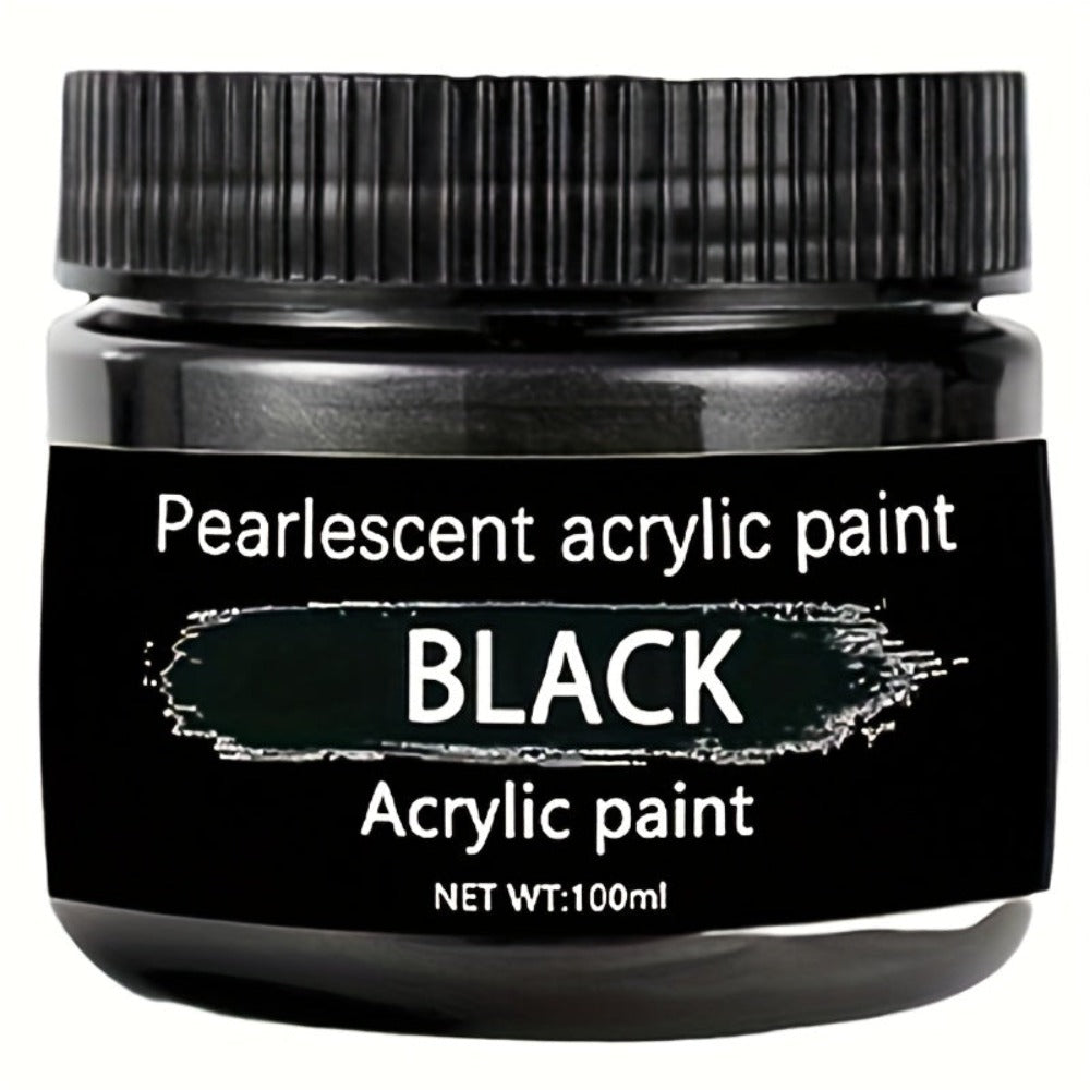 Juego de 12 colores de pintura acrílica, cada uno en botellas de 3.38oz/100ml, con colores brillantes adecuados para que artistas pinten sobre rocas, madera y cerámica. También incluye pintura metálica dorada de 100ml, adecuada para tinta d
