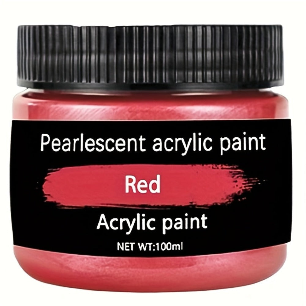 Juego de 12 colores de pintura acrílica, cada uno en botellas de 3.38oz/100ml, con colores brillantes adecuados para que artistas pinten sobre rocas, madera y cerámica. También incluye pintura metálica dorada de 100ml, adecuada para tinta d