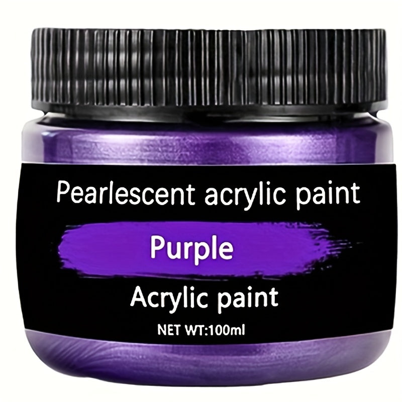 Juego de 12 colores de pintura acrílica, cada uno en botellas de 3.38oz/100ml, con colores brillantes adecuados para que artistas pinten sobre rocas, madera y cerámica. También incluye pintura metálica dorada de 100ml, adecuada para tinta d