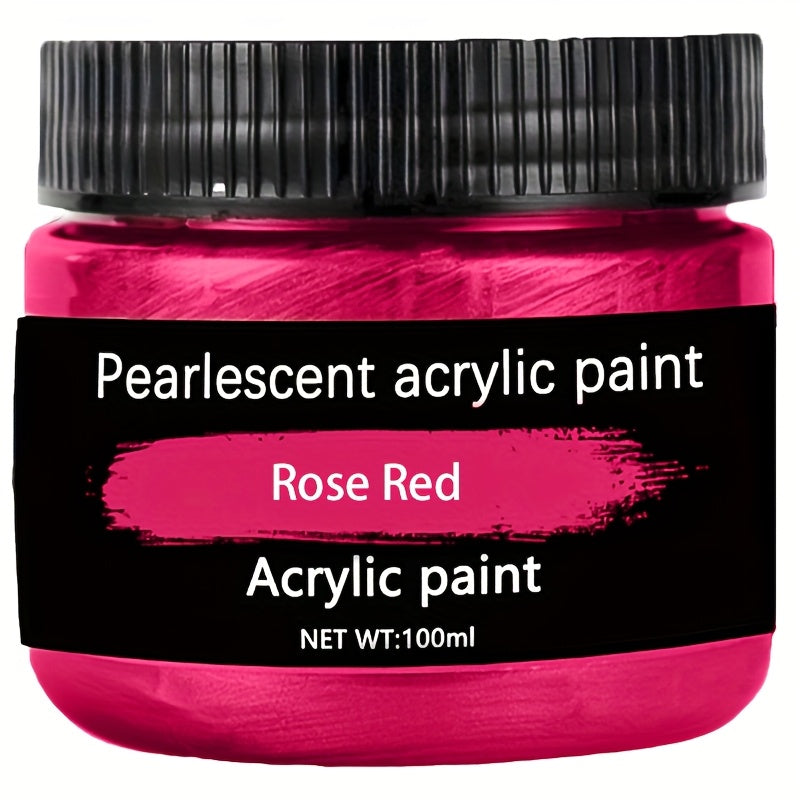 Juego de 12 colores de pintura acrílica, cada uno en botellas de 3.38oz/100ml, con colores brillantes adecuados para que artistas pinten sobre rocas, madera y cerámica. También incluye pintura metálica dorada de 100ml, adecuada para tinta d