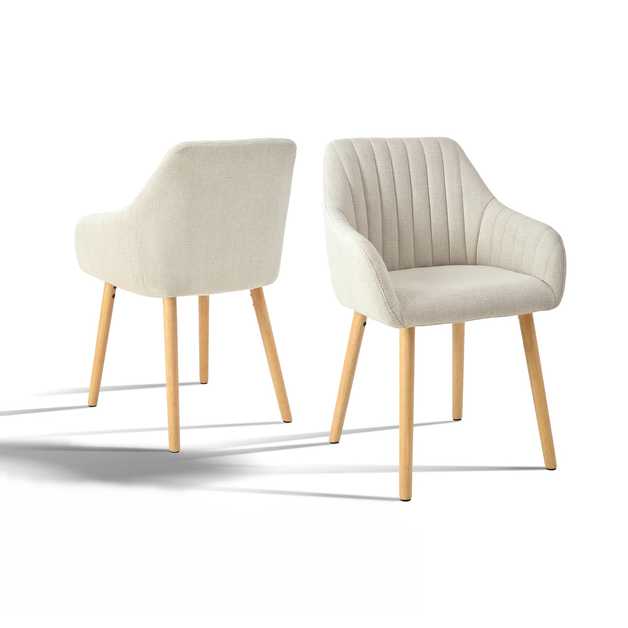Juego de 2/4/6 sillas de comedor minimalistas con cómodo respaldo, reposabrazos y patas de madera variant image