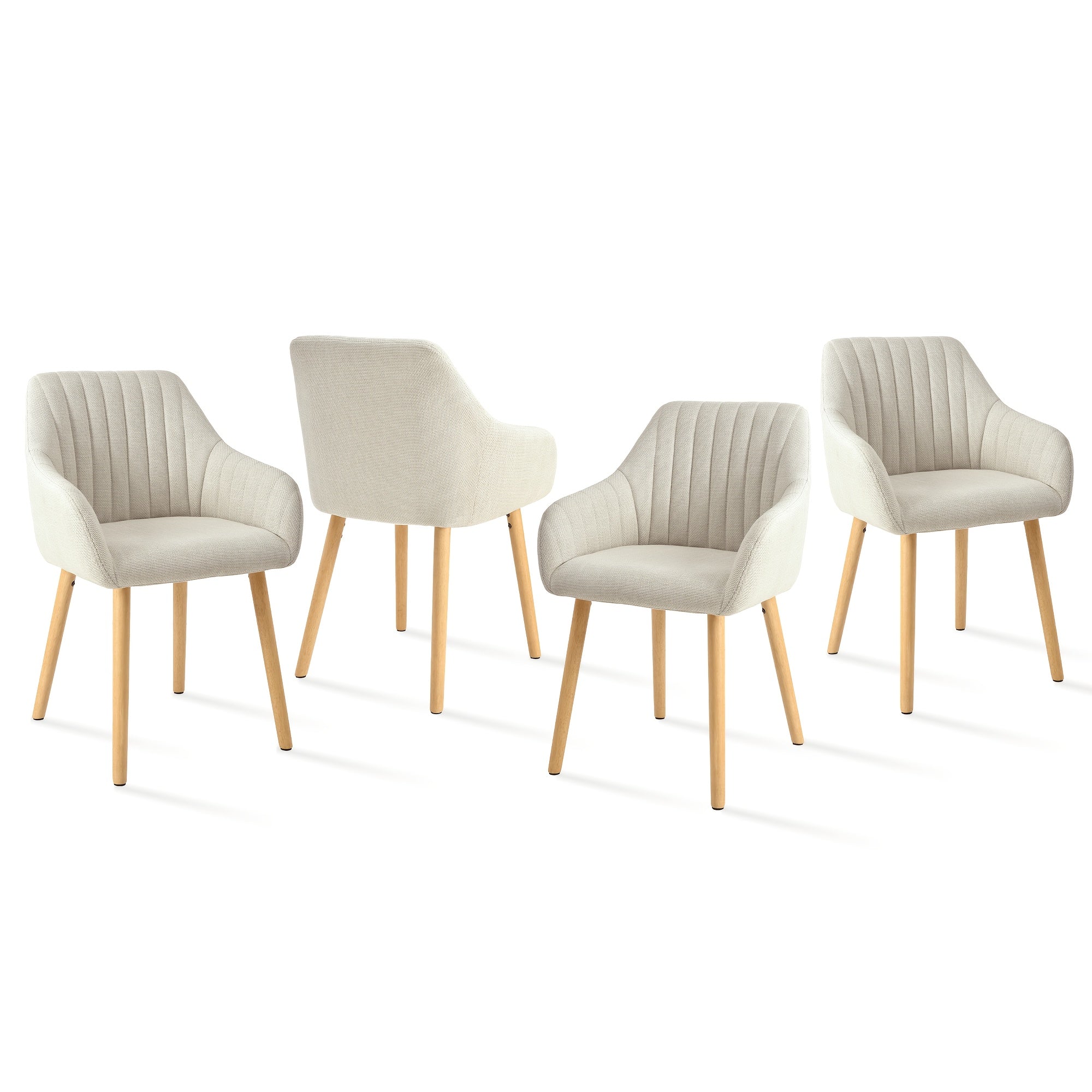 Juego de 2/4/6 sillas de comedor minimalistas con cómodo respaldo, reposabrazos y patas de madera variant image - product view 24