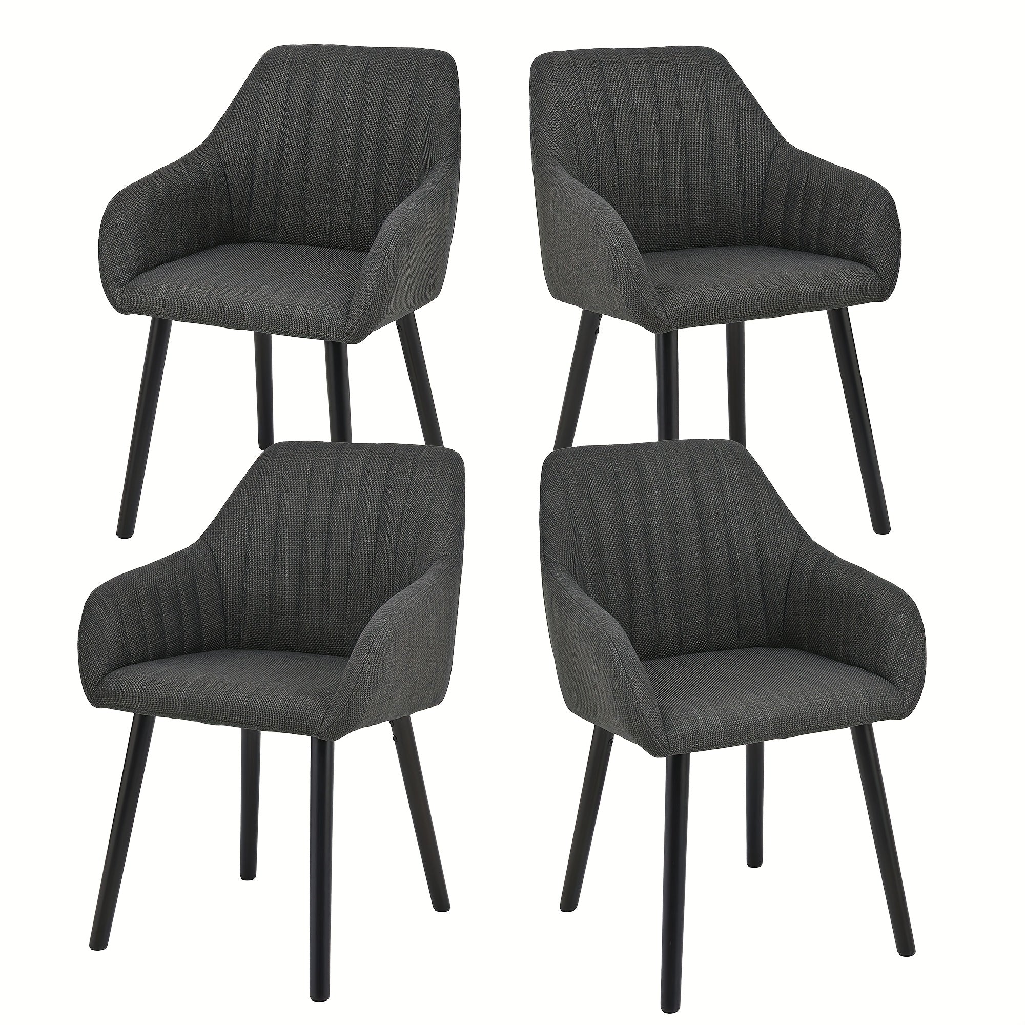 Juego de 2/4/6 sillas de comedor minimalistas con cómodo respaldo, reposabrazos y patas de madera variant image - product view 39