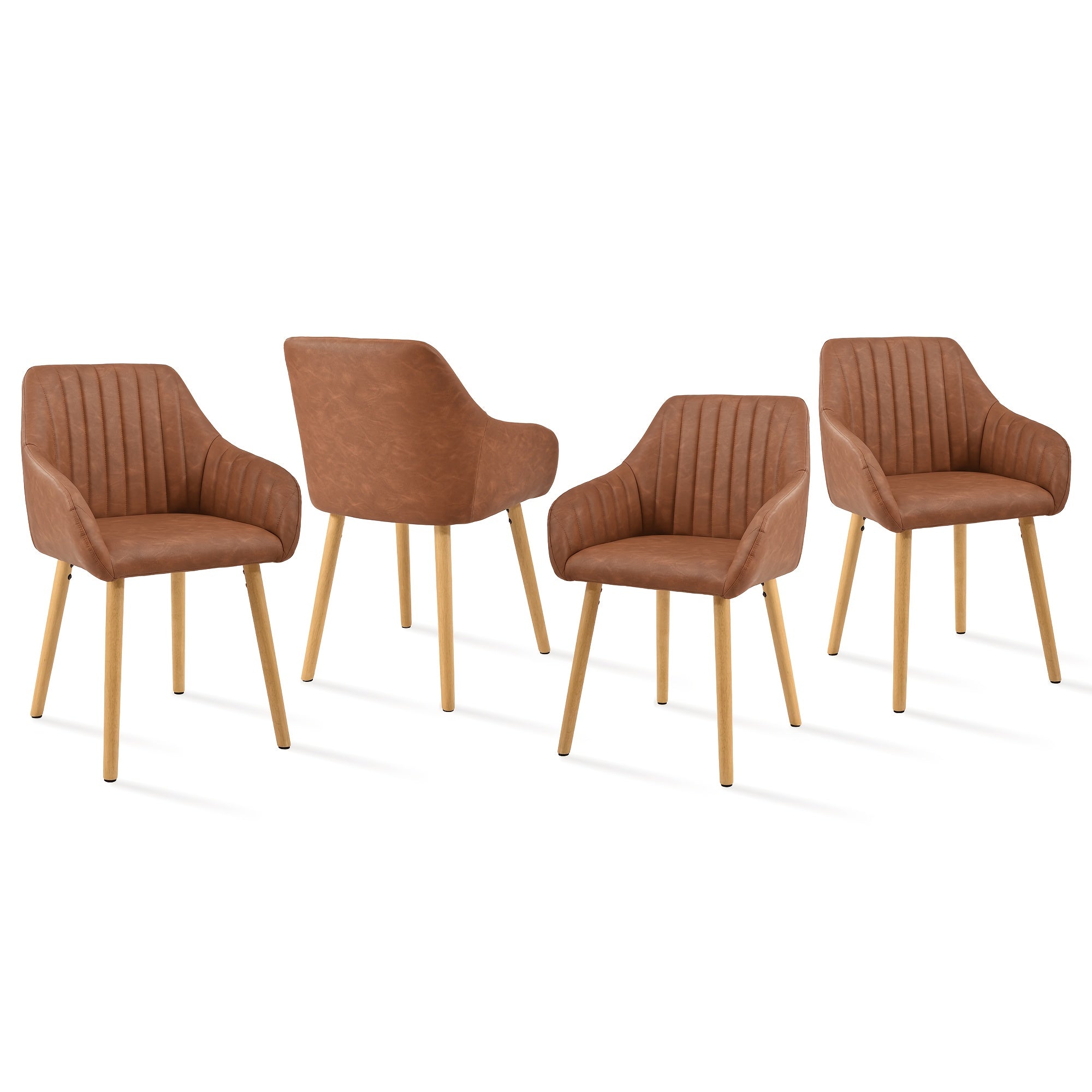 Juego de 2/4/6 sillas de comedor minimalistas con cómodo respaldo, reposabrazos y patas de madera variant image - product view 35