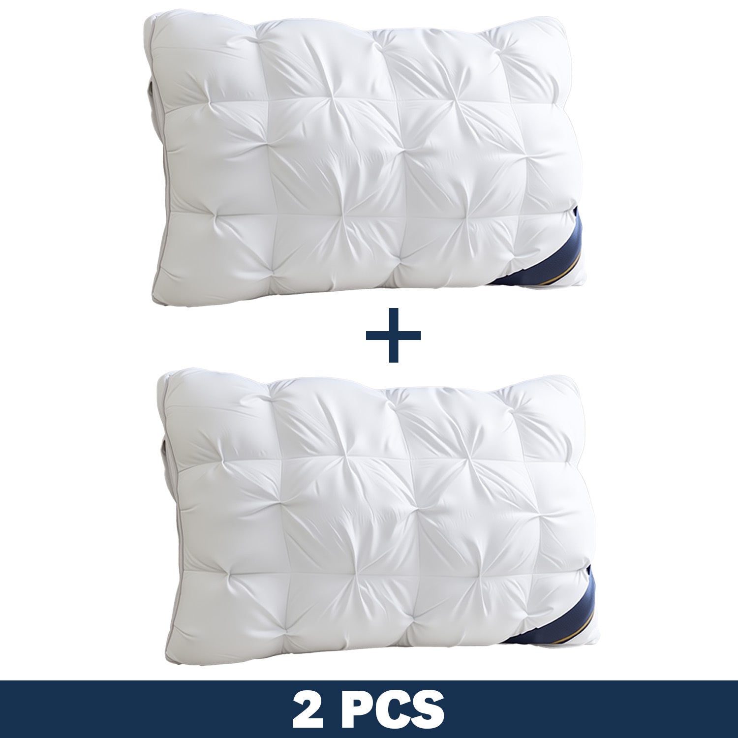 Juego de 2 almohadas de cama de calidad hotelera – Almohadas de apoyo suaves y respetuosas con la piel con alta resiliencia, comodidad transpirable para quienes duermen de lado, boca arriba y boca abajo, almohadas de cama para toda estación