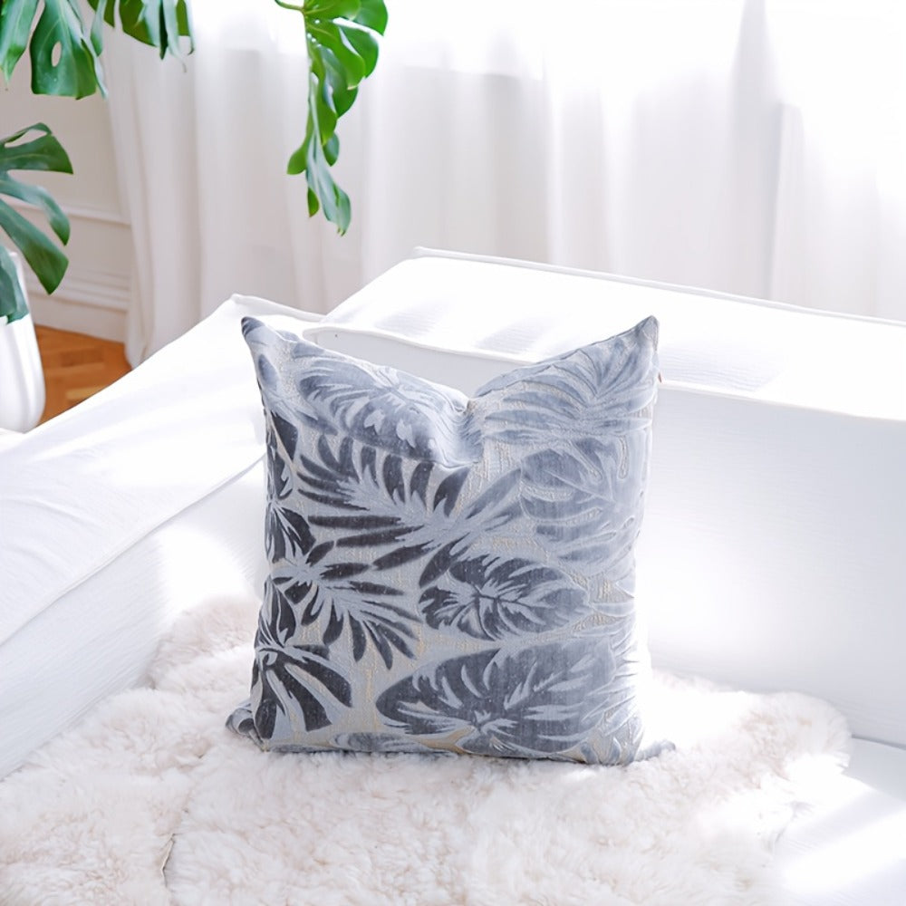 Juego de 2 fundas de almohada de terciopelo grueso, funda de cojín decorativa para sofá con plantas tropicales, funda de almohada suave y cómoda, varios colores disponibles, 45.72x45.72cm, 50.8x50.8cm, apta para sala de estar, sofá, dormito