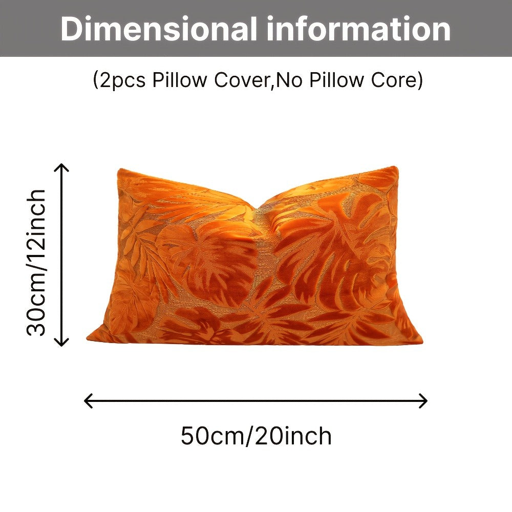 Juego de 2 fundas de almohada de terciopelo grueso, funda de cojín decorativa para sofá con plantas tropicales, funda de almohada suave y cómoda, varios colores disponibles, 45.72x45.72cm, 50.8x50.8cm, apta para sala de estar, sofá, dormito