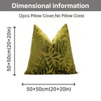 Juego de 2 fundas de almohada de terciopelo grueso, funda de cojín decorativa para sofá con plantas tropicales, funda de almohada suave y cómoda, varios colores disponibles, 45.72x45.72cm, 50.8x50.8cm, apta para sala de estar, sofá, dormito