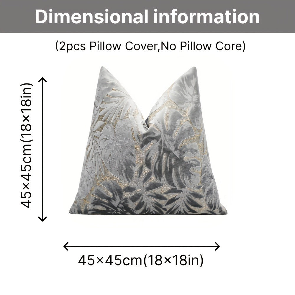 Juego de 2 fundas de almohada de terciopelo grueso, funda de cojín decorativa para sofá con plantas tropicales, funda de almohada suave y cómoda, varios colores disponibles, 45.72x45.72cm, 50.8x50.8cm, apta para sala de estar, sofá, dormito