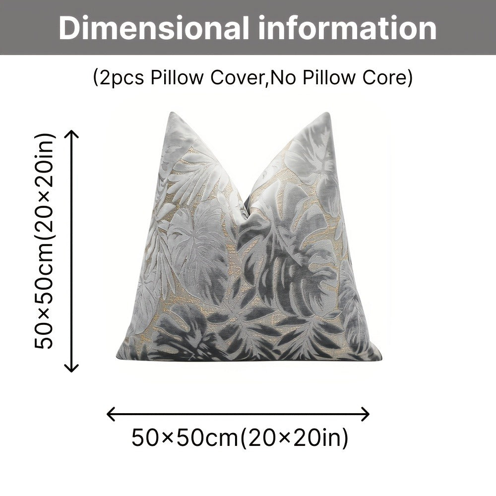 Juego de 2 fundas de almohada de terciopelo grueso, funda de cojín decorativa para sofá con plantas tropicales, funda de almohada suave y cómoda, varios colores disponibles, 45.72x45.72cm, 50.8x50.8cm, apta para sala de estar, sofá, dormito