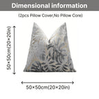 Juego de 2 fundas de almohada de terciopelo grueso, funda de cojín decorativa para sofá con plantas tropicales, funda de almohada suave y cómoda, varios colores disponibles, 45.72x45.72cm, 50.8x50.8cm, apta para sala de estar, sofá, dormito