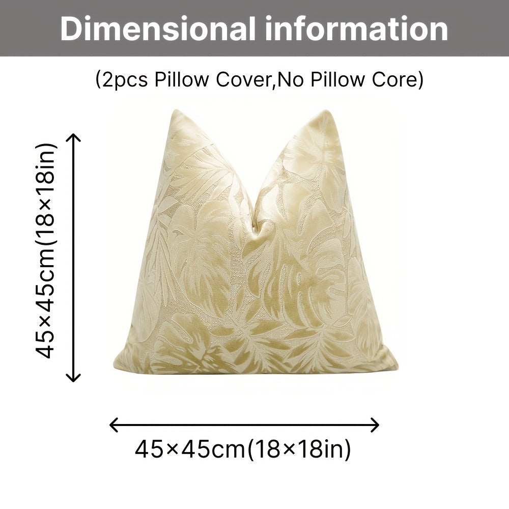 Juego de 2 fundas de almohada de terciopelo grueso, funda de cojín decorativa para sofá con plantas tropicales, funda de almohada suave y cómoda, varios colores disponibles, 45.72x45.72cm, 50.8x50.8cm, apta para sala de estar, sofá, dormito