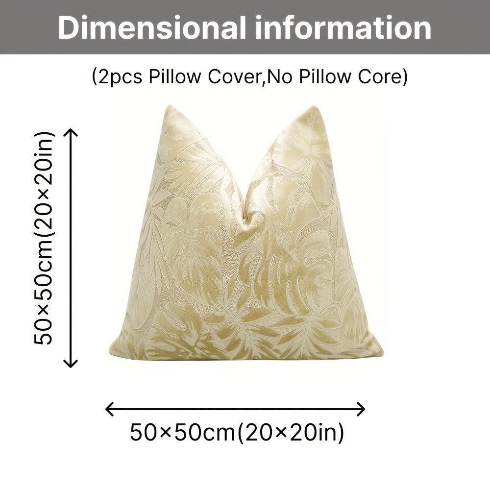Juego de 2 fundas de almohada de terciopelo grueso, funda de cojín decorativa para sofá con plantas tropicales, funda de almohada suave y cómoda, varios colores disponibles, 45.72x45.72cm, 50.8x50.8cm, apta para sala de estar, sofá, dormito