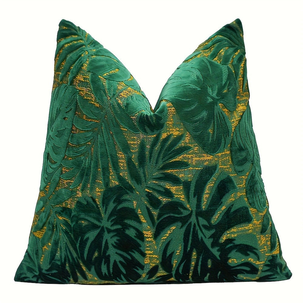 Juego de 2 fundas de almohada de terciopelo grueso, funda de cojín decorativa para sofá con plantas tropicales, funda de almohada suave y cómoda, varios colores disponibles, 45.72x45.72cm, 50.8x50.8cm, apta para sala de estar, sofá, dormito