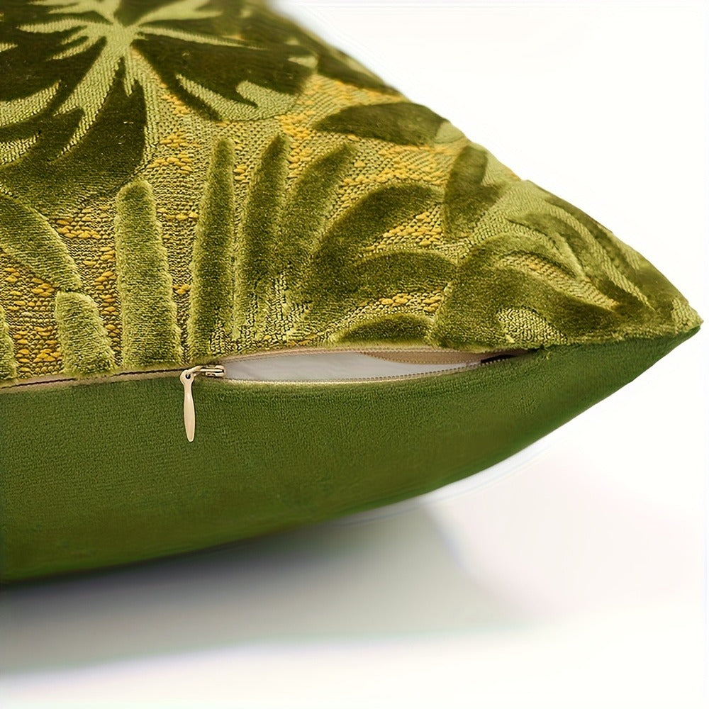 Juego de 2 fundas de almohada de terciopelo grueso, funda de cojín decorativa para sofá con plantas tropicales, funda de almohada suave y cómoda, varios colores disponibles, 45.72x45.72cm, 50.8x50.8cm, apta para sala de estar, sofá, dormito