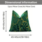 Juego de 2 fundas de almohada de terciopelo grueso, funda de cojín decorativa para sofá con plantas tropicales, funda de almohada suave y cómoda, varios colores disponibles, 45.72x45.72cm, 50.8x50.8cm, apta para sala de estar, sofá, dormito