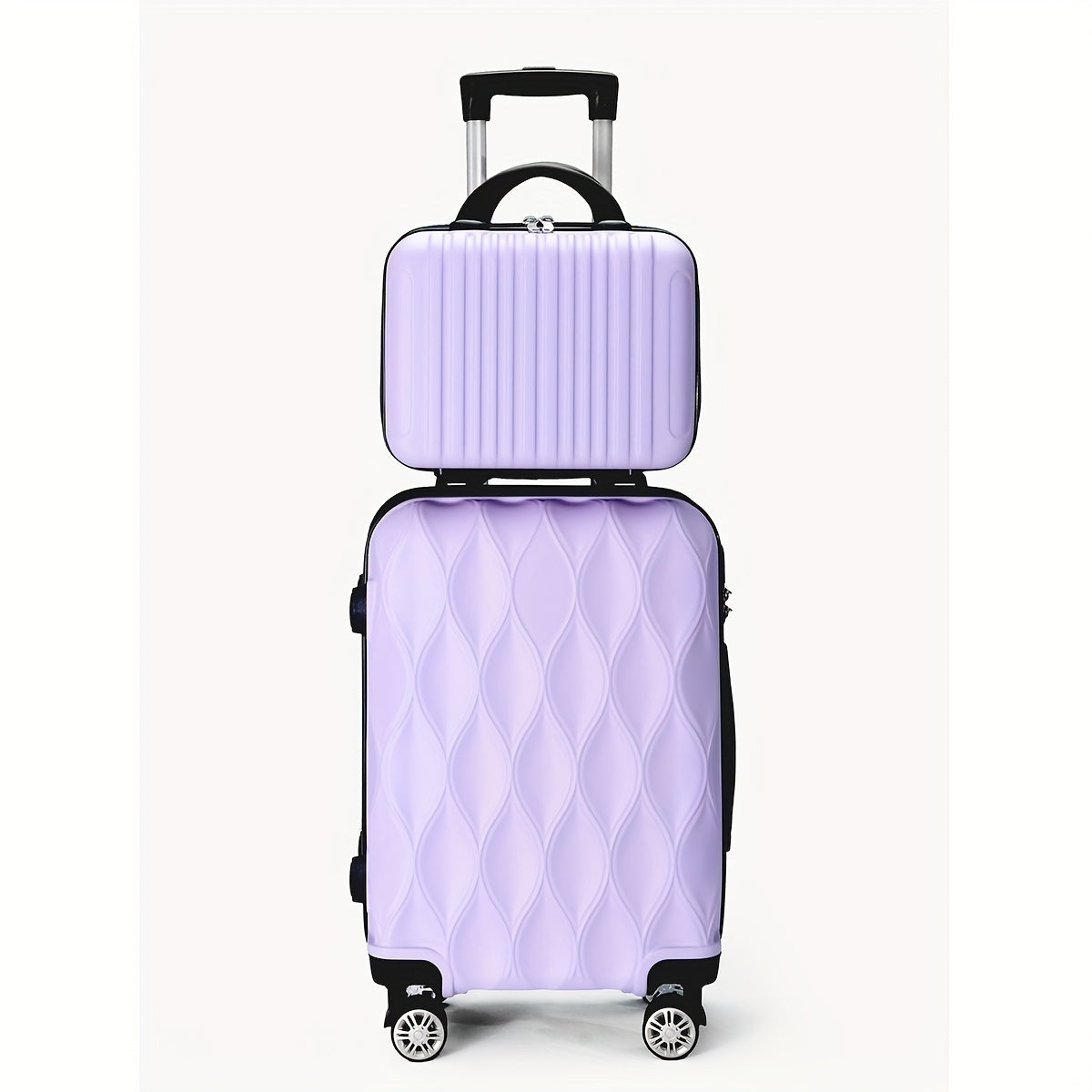 Juego de 2 o 4 Piezas de Maletas ABS con Diseño en Relieve de Hojas, Carcasa Dura, Ruedas Silenciosas Giratorias, Ideal para Viajes Cortos y Largos, Uso Empresarial o como Regalo Perfecto variant image - product view 15