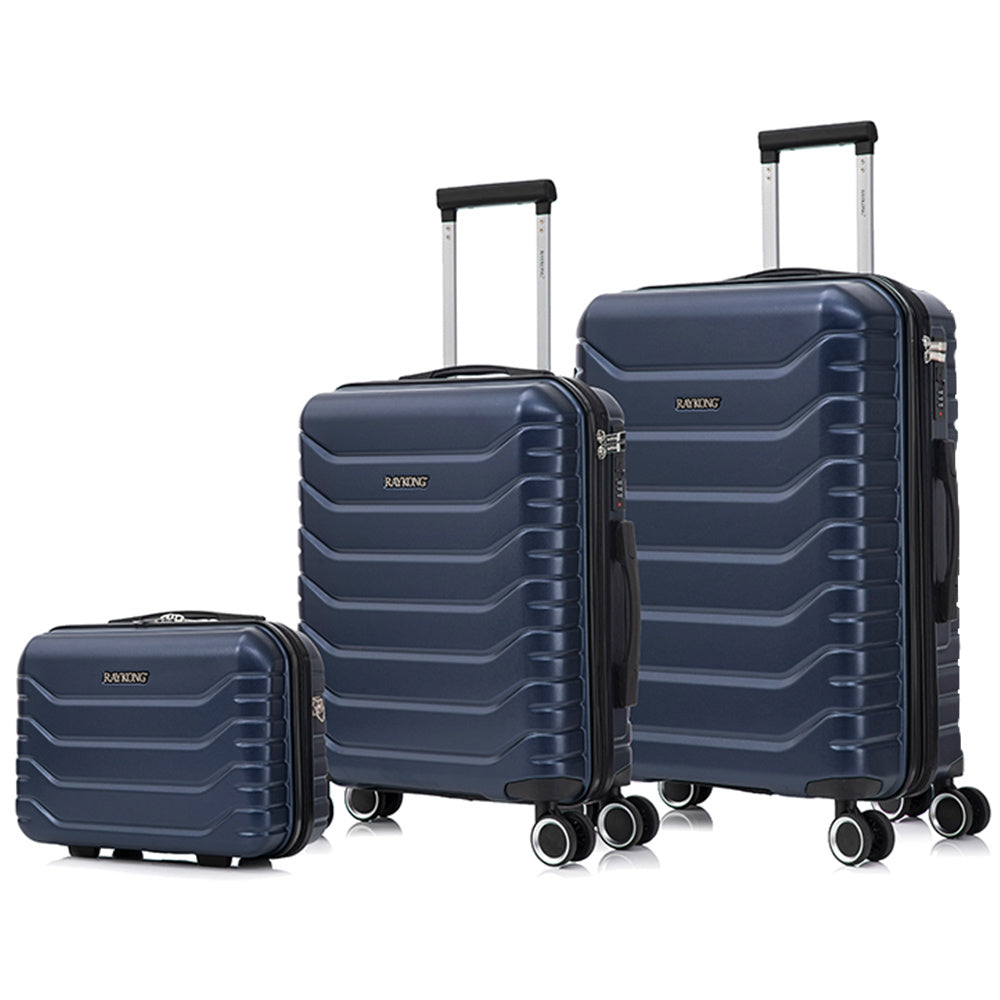 Juego de 3 Maletas 55x40x20cm ABS+Policarbonato | Maleta Mediana Expandible 66x45x27.50 - 30cm Extendido - 23kg | Neceser 29cm | Semirrígida trolley 4 ruedas giratorios a 360º cierre numérico - Negro/AzulMarino/RosaDorado/Turquesa/Menta/Ver