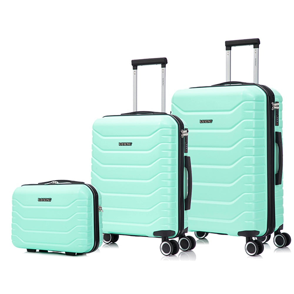 Juego de 3 Maletas 55x40x20cm ABS+Policarbonato | Maleta Mediana Expandible 66x45x27.50 - 30cm Extendido - 23kg | Neceser 29cm | Semirrígida trolley 4 ruedas giratorios a 360º cierre numérico - Negro/AzulMarino/RosaDorado/Turquesa/Menta/Ver