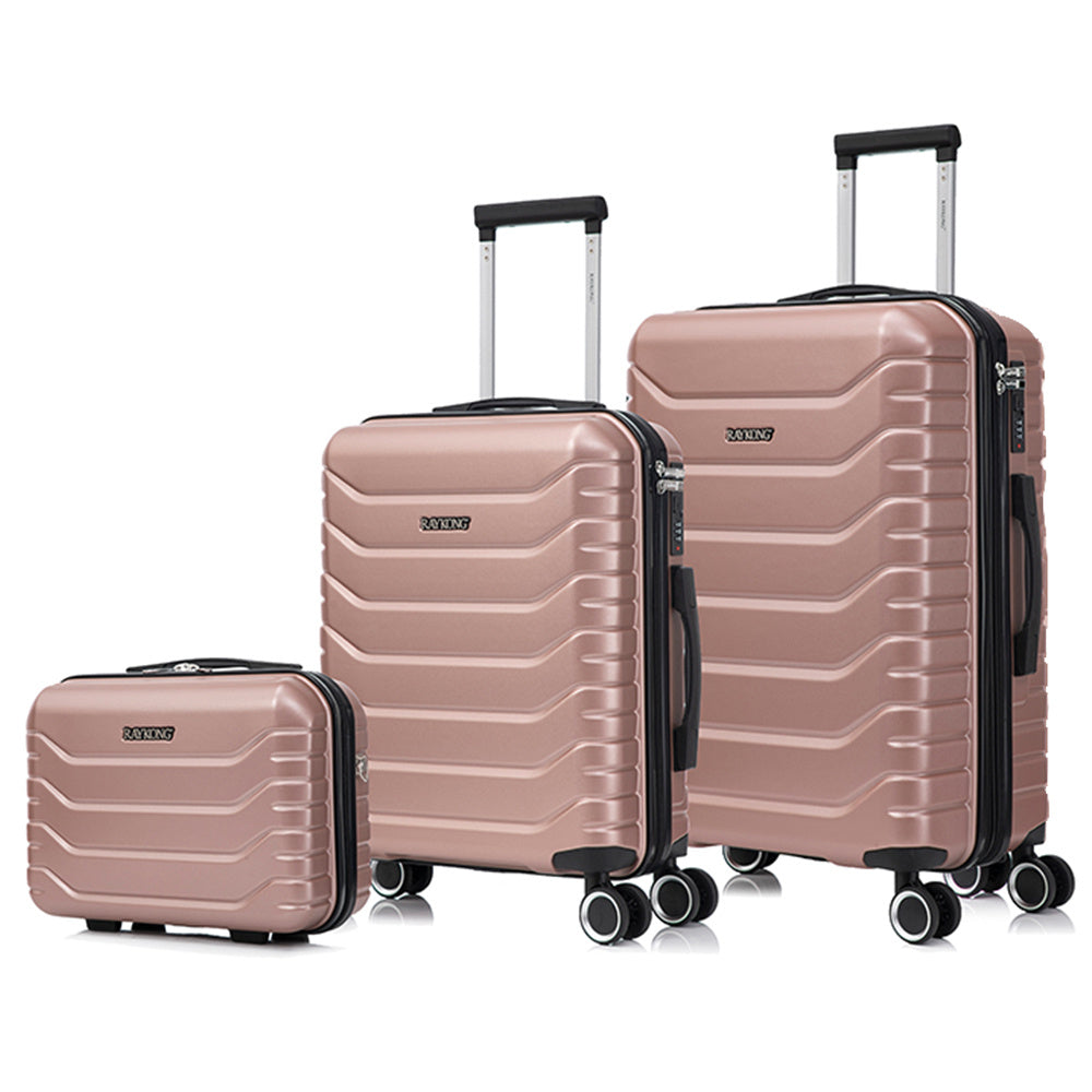 Juego de 3 Maletas 55x40x20cm ABS+Policarbonato | Maleta Mediana Expandible 66x45x27.50 - 30cm Extendido - 23kg | Neceser 29cm | Semirrígida trolley 4 ruedas giratorios a 360º cierre numérico - Negro/AzulMarino/RosaDorado/Turquesa/Menta/Ver