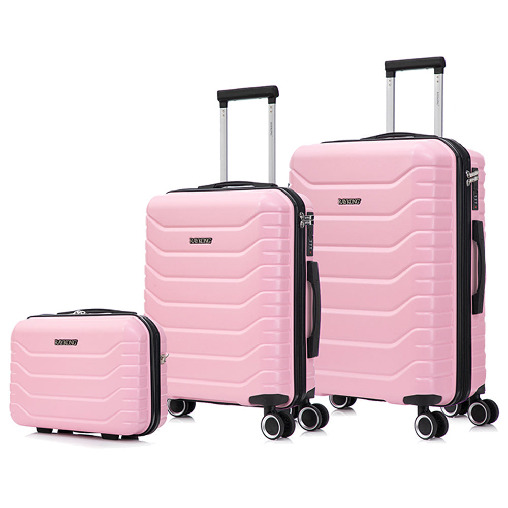 Juego de 3 Maletas 55x40x20cm ABS+Policarbonato | Maleta Mediana Expandible 66x45x27.50 - 30cm Extendido - 23kg | Neceser 29cm | Semirrígida trolley 4 ruedas giratorios a 360º cierre numérico - Negro/AzulMarino/RosaDorado/Turquesa/Menta/Ver