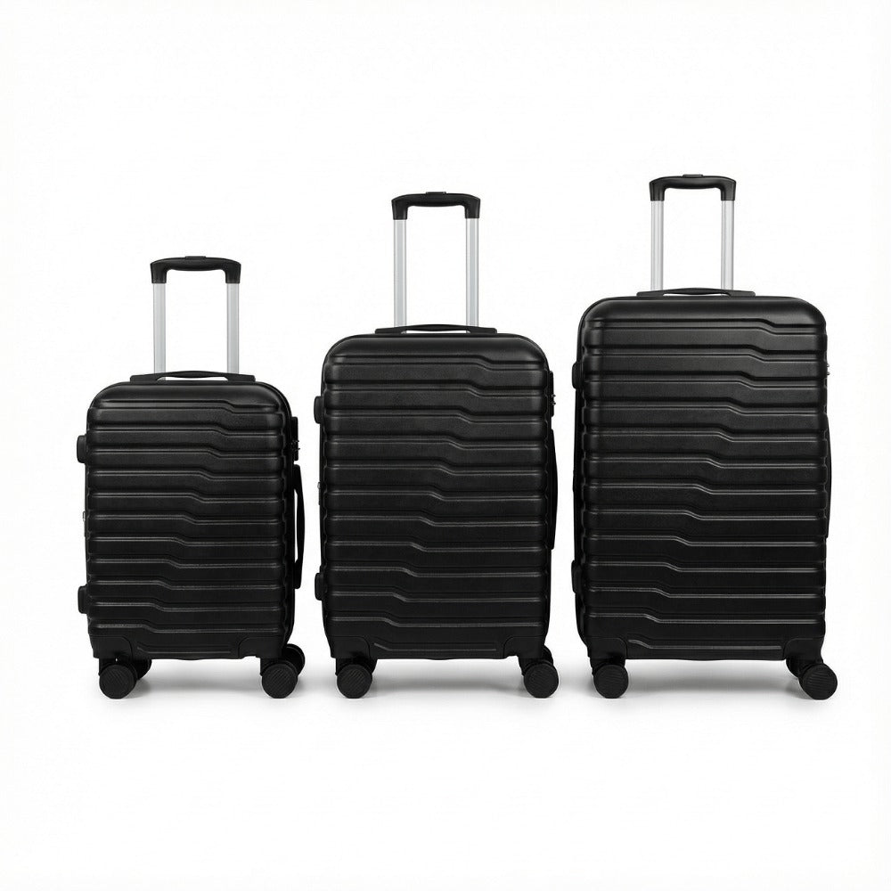 Juego de 3 Maletas Tamaños 18" (51X33X20cm), 22" (61x41x25cm), 26" (71x46x31cm) Medidas con ruedas incluidas, con Cerradura Numérica Maleta Cabina Trolley con Carcasa ABS Ligera, Asa Telescópica de Aluminio y 4 Ruedas Giratorias 360° detail