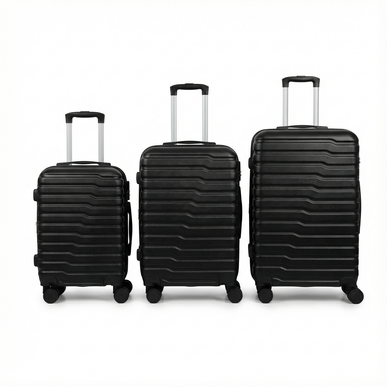 Juego de 3 Maletas Tamaños 18" (51X33X20cm), 22" (61x41x25cm), 26" (71x46x31cm) Medidas con ruedas incluidas, con Cerradura Numérica Maleta Cabina Trolley con Carcasa ABS Ligera, Asa Telescópica de Aluminio y 4 Ruedas Giratorias 360° varian