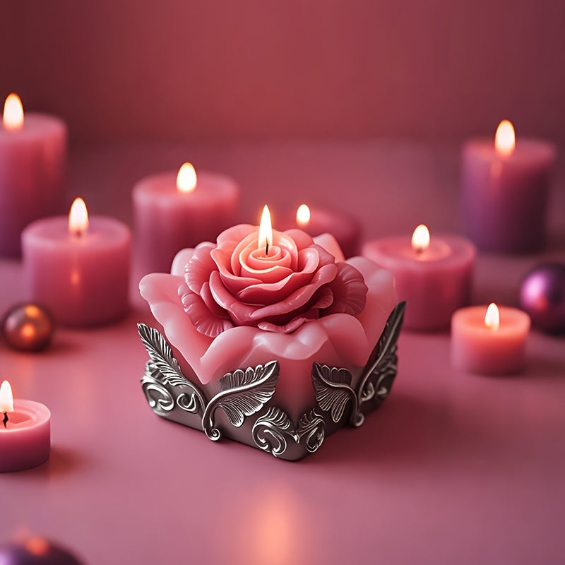 Juego de 4 moldes para velas con forma de rosa - Crea velas fragantes y llamativas para decorar, resina epoxi y arcilla - ¡Regalo ideal para entusiastas! detail image