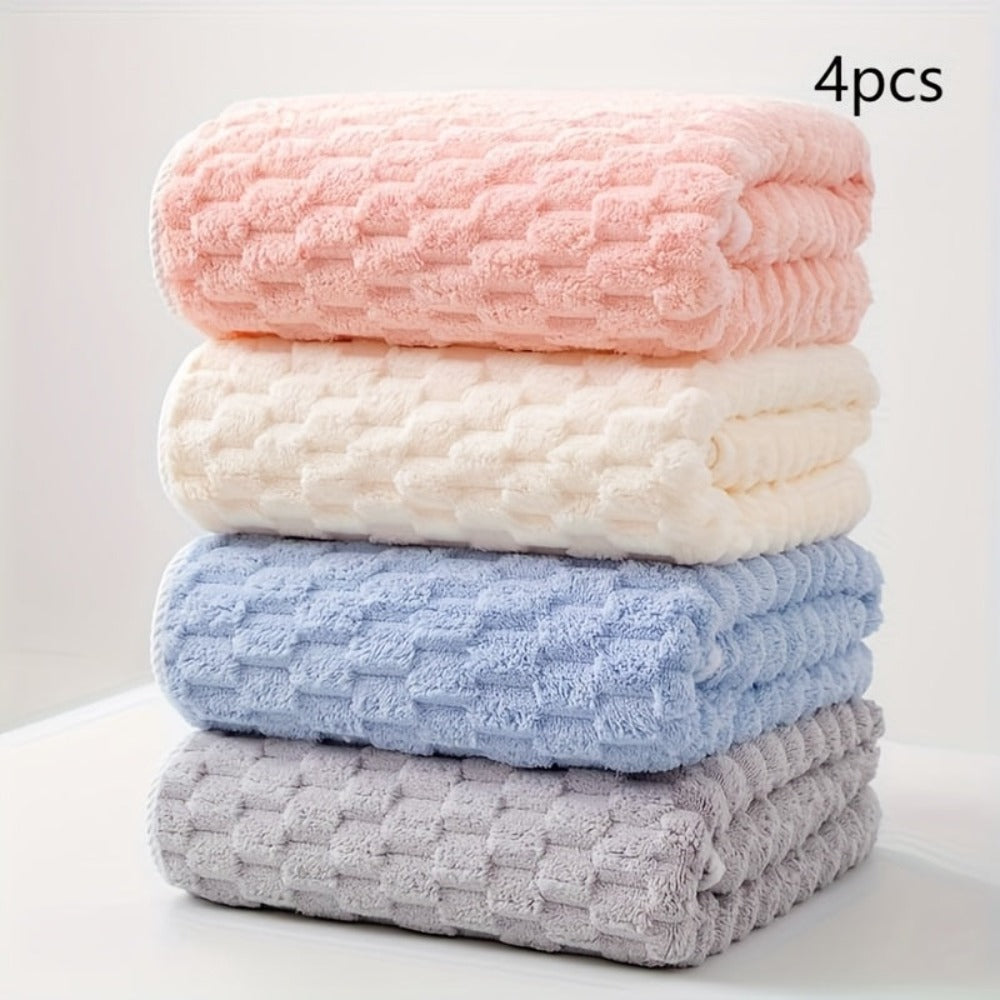 Juego de 4 toallas de baño de lujo ultra suaves, altamente absorbentes, ideales para spa y deportes, toallas de secado rápido para uso en el gimnasio, que miden 140 por 70 cm detail image