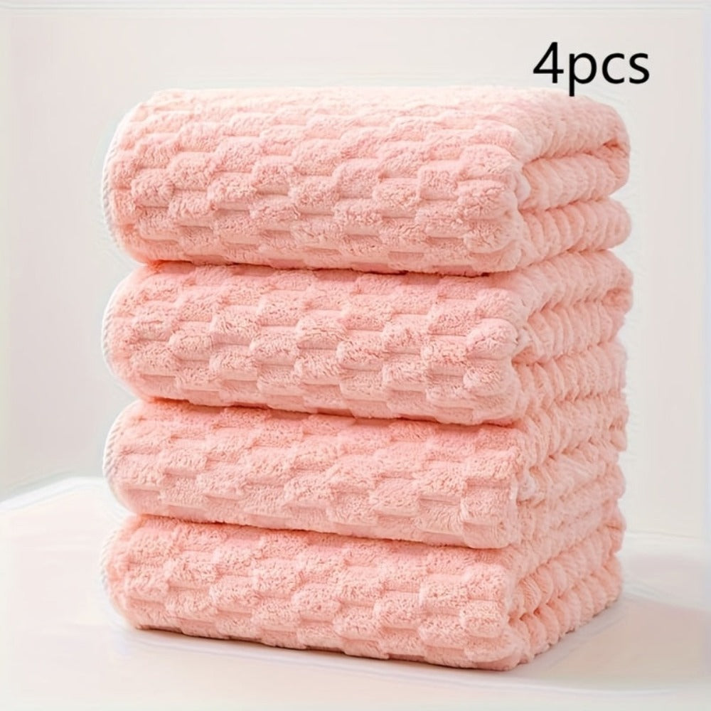 Juego de 4 toallas de baño de lujo ultra suaves, altamente absorbentes, ideales para spa y deportes, toallas de secado rápido para uso en el gimnasio, que miden 140 por 70 cm detail image - detail view 3
