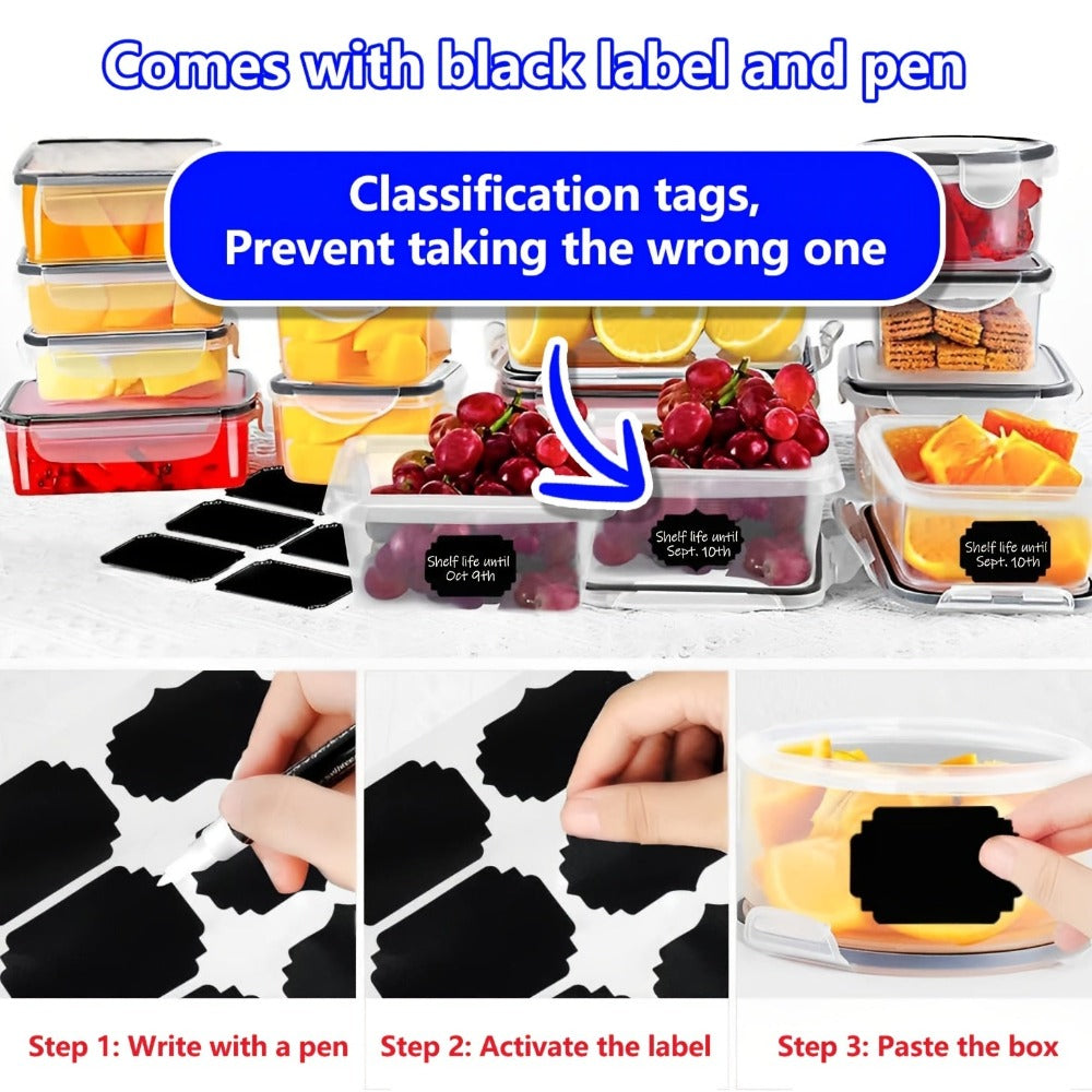 Juego de 48 recipientes para guardar alimentos, loncheras, fiambreras con tapa fácil de cerrar (24 tapas y 24 recipientes) - Contenedor de plástico sellado para uso en salas de alimentos, viajes, equipo para exteriores, para la escuela, org