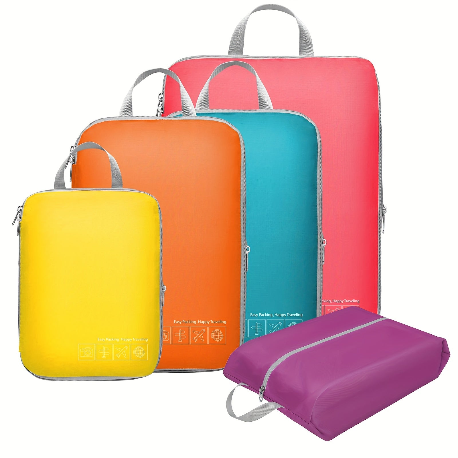 Juego de 5 bolsas de almacenamiento de viaje para protección de ropa - 2 pequeñas, 1 mediana y 2 grandes. variant image - product view 16