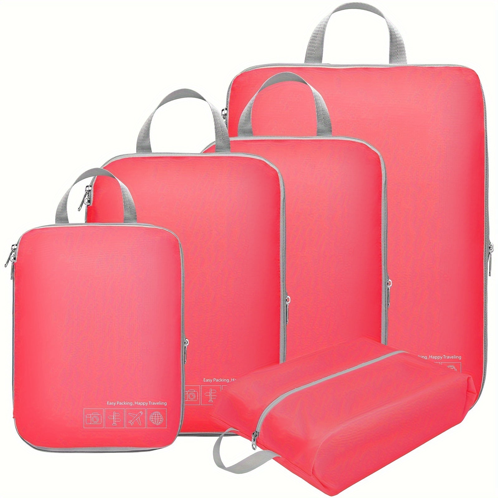 Juego de 5 bolsas de almacenamiento de viaje para protección de ropa - 2 pequeñas, 1 mediana y 2 grandes. detail image - detail view 6