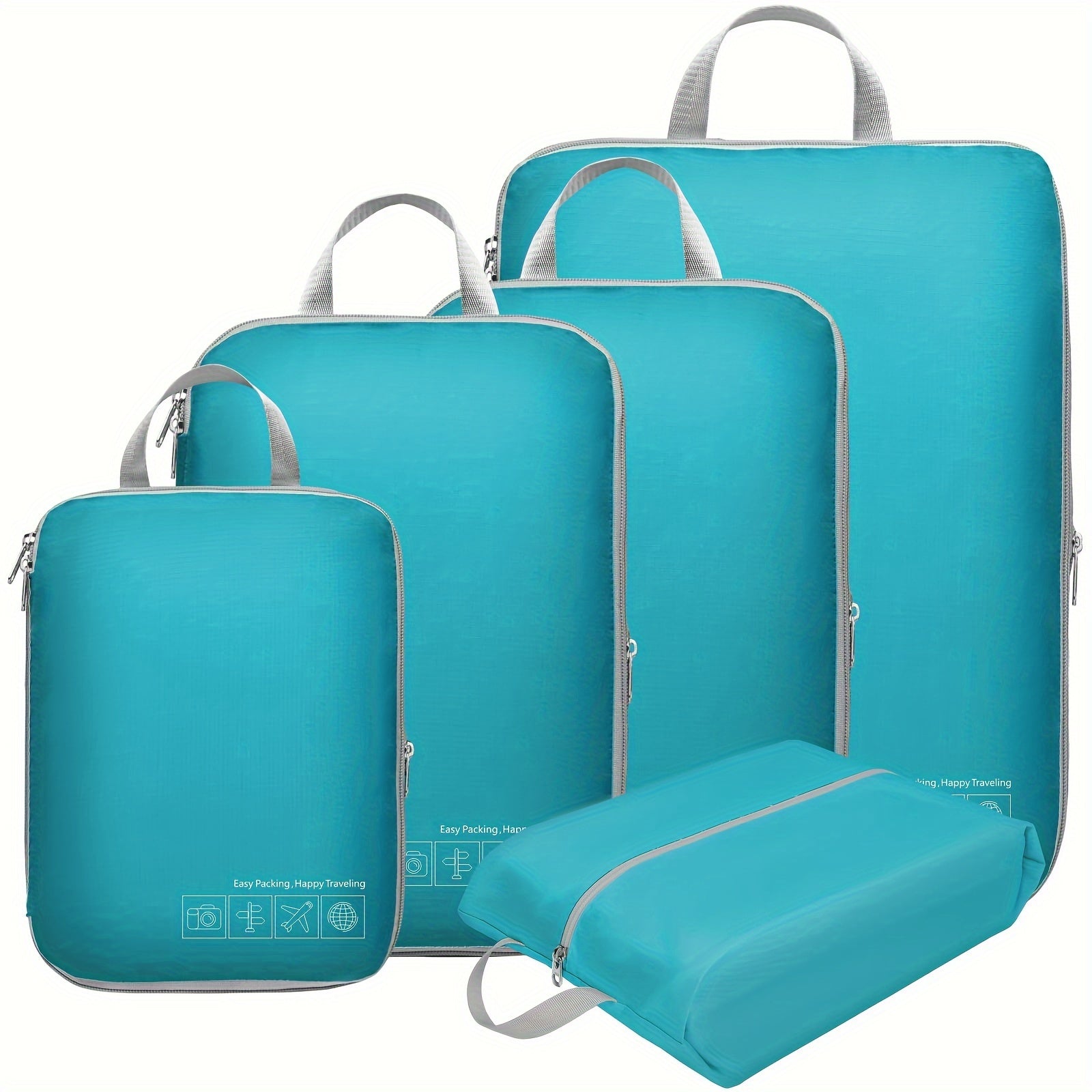 Juego de 5 bolsas de almacenamiento de viaje para protección de ropa - 2 pequeñas, 1 mediana y 2 grandes. product image