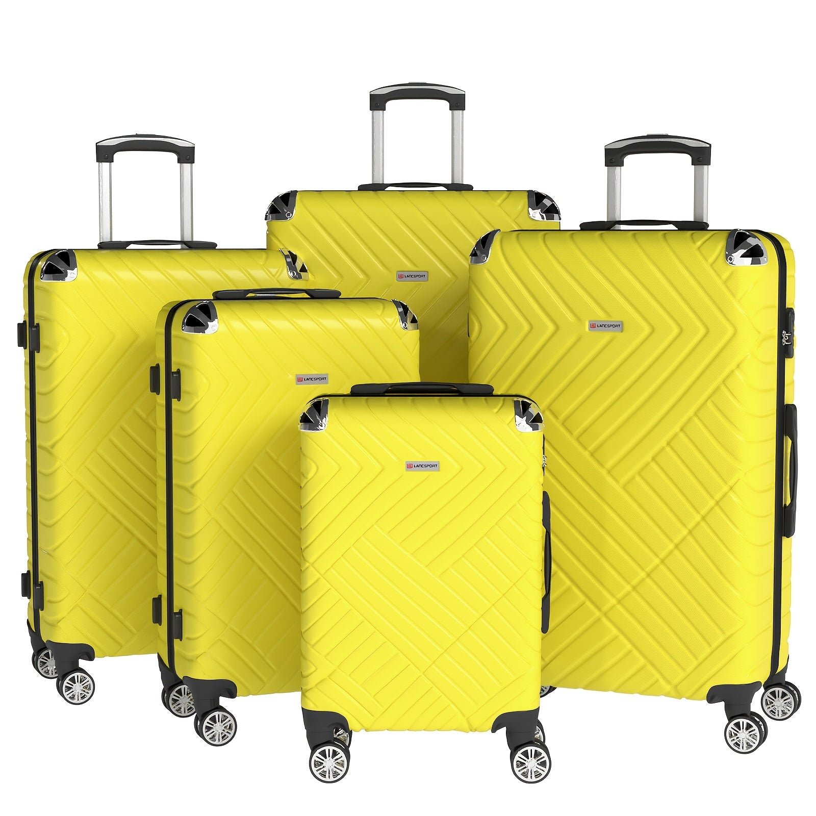 Juego de 5 maletas para vacaciones, viajes de negocios y familiares, juego de maletas rodantes duraderas y ligeras con múltiples tamaños disponibles, mango telescópico, opcional en 10 colores incluyendo negro, rojo, azul, gris, verde, etc. 