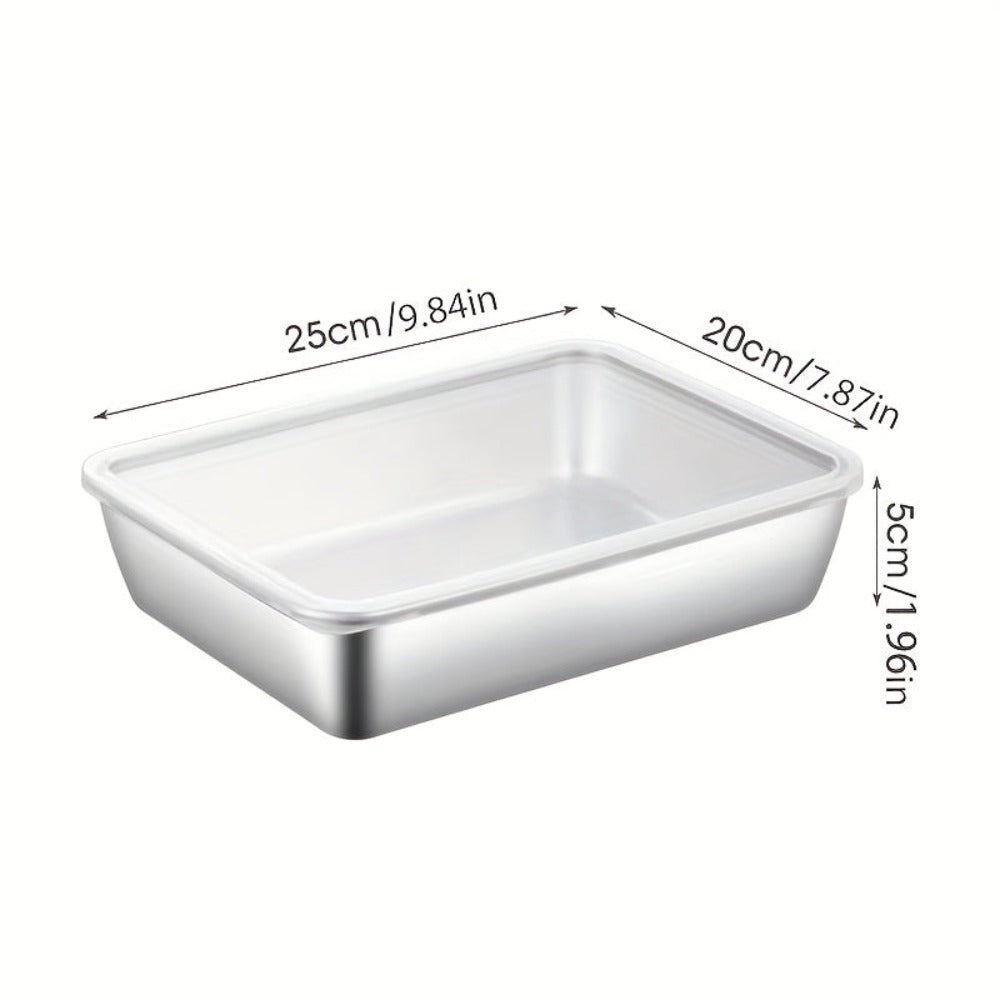 Juego de 6 recipientes de acero inoxidable para alimentos, apilables con tapas, aptos para microondas, con tapa abatible, cuadrados, adecuados para ensaladas, frutas, almacenamiento de alimentos, organizador de cocina, conservación de la fr