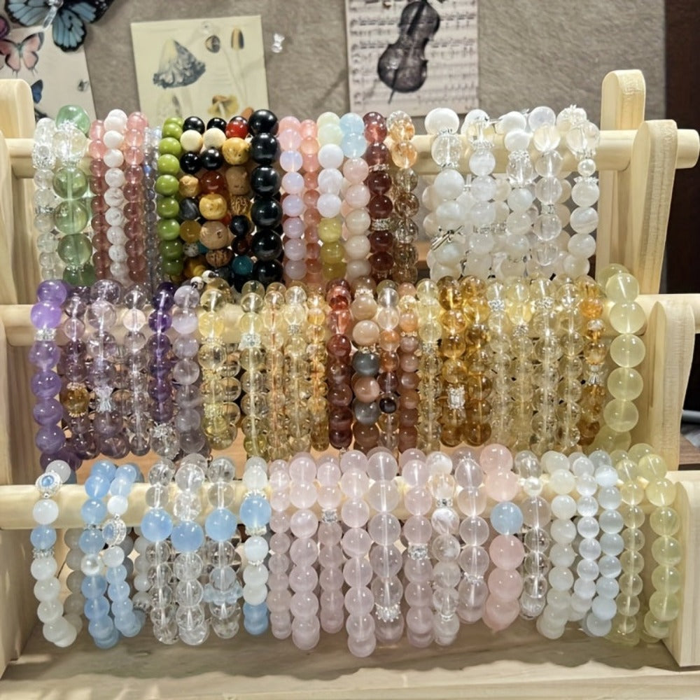 Juego de 80 pulseras elásticas de 8 mm con cuentas de cristal de colores vibrantes y aleatorios (80 pulseras de cuentas) - Estas cuentas multicolores son perfectas para uso diario, celebraciones y ocasiones especiales - Un accesorio versáti