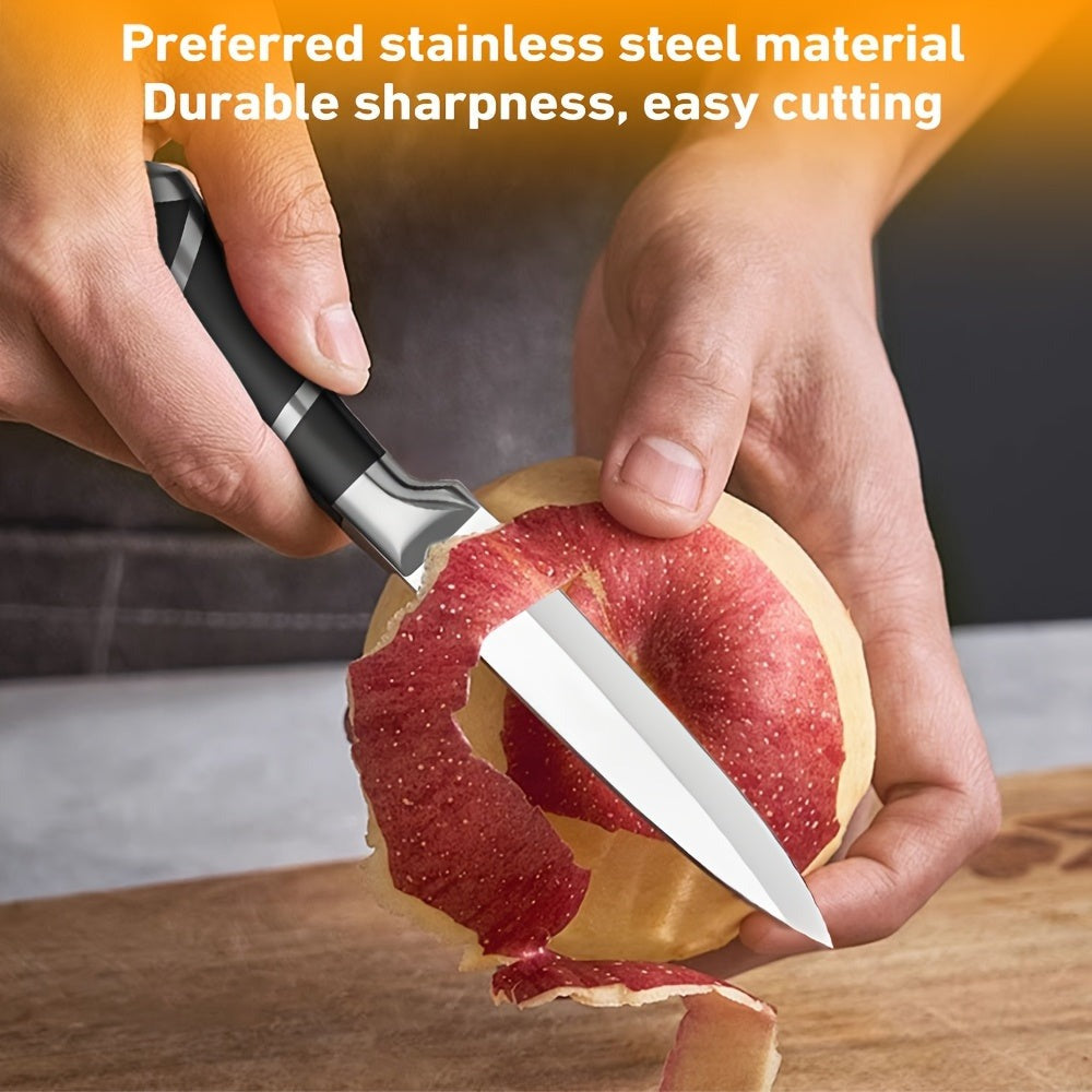 Juego de 9 Cuchillos de Cocina Ultra Afilados, Colección de Cuchillos de Acero Inoxidable con Diseño Ergonómico de Mango, Incluye Bloque para Fácil Almacenamiento y Portabilidad, Ideal para Picar, Cortar y Preparar Frutas, ¡También es un Ex