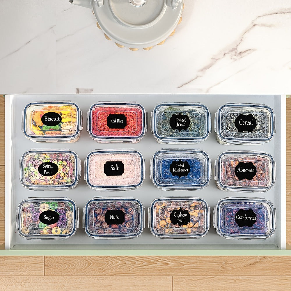 Juego de almacenamiento de cocina de alta gama de 32 piezas. Contenedor de almacenamiento sellado, utilizado para refrigeradores, salas de té y gabinetes. La opción ideal para harina, azúcar, pasta, granos y aditivos para pasteles. Incluye 