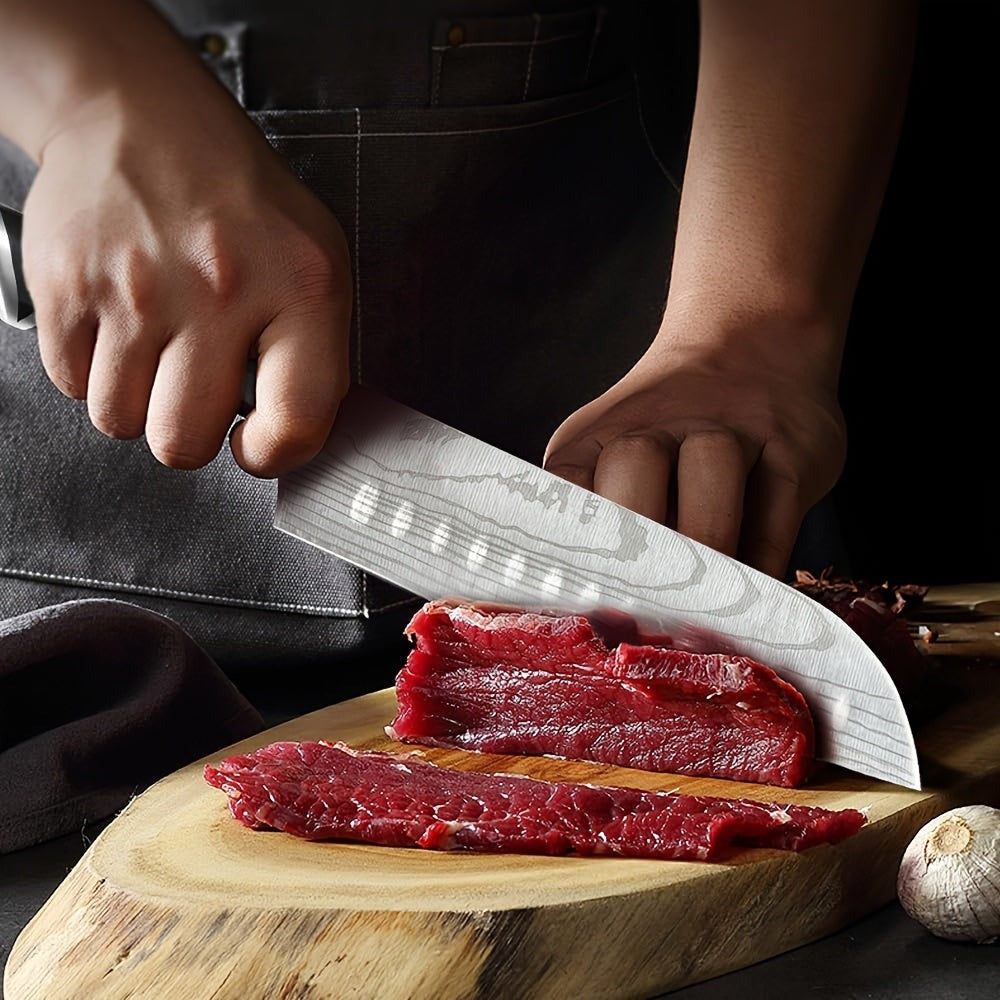 Juego de Cuchillos, 15 Piezas de Acero Inoxidable de Alto Carbono Premium, Juego de Cuchillos de Cocina Afilados con Bloque de Madera, Mango Ergonómico, Cuchillos para Carne, Cuchillo Santoku, Cuchillo de Chef detail image - detail view 5