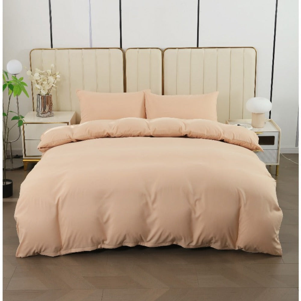 Juego de funda nórdica para cama 90-180 | Poliéster microfibra Incluye 1 funda de edredón y 1 funda de almohada (50×75 cm). Diseño liso, elegante y versátil. La funda de edredón puede utilizarse como colcha o sábana detail image