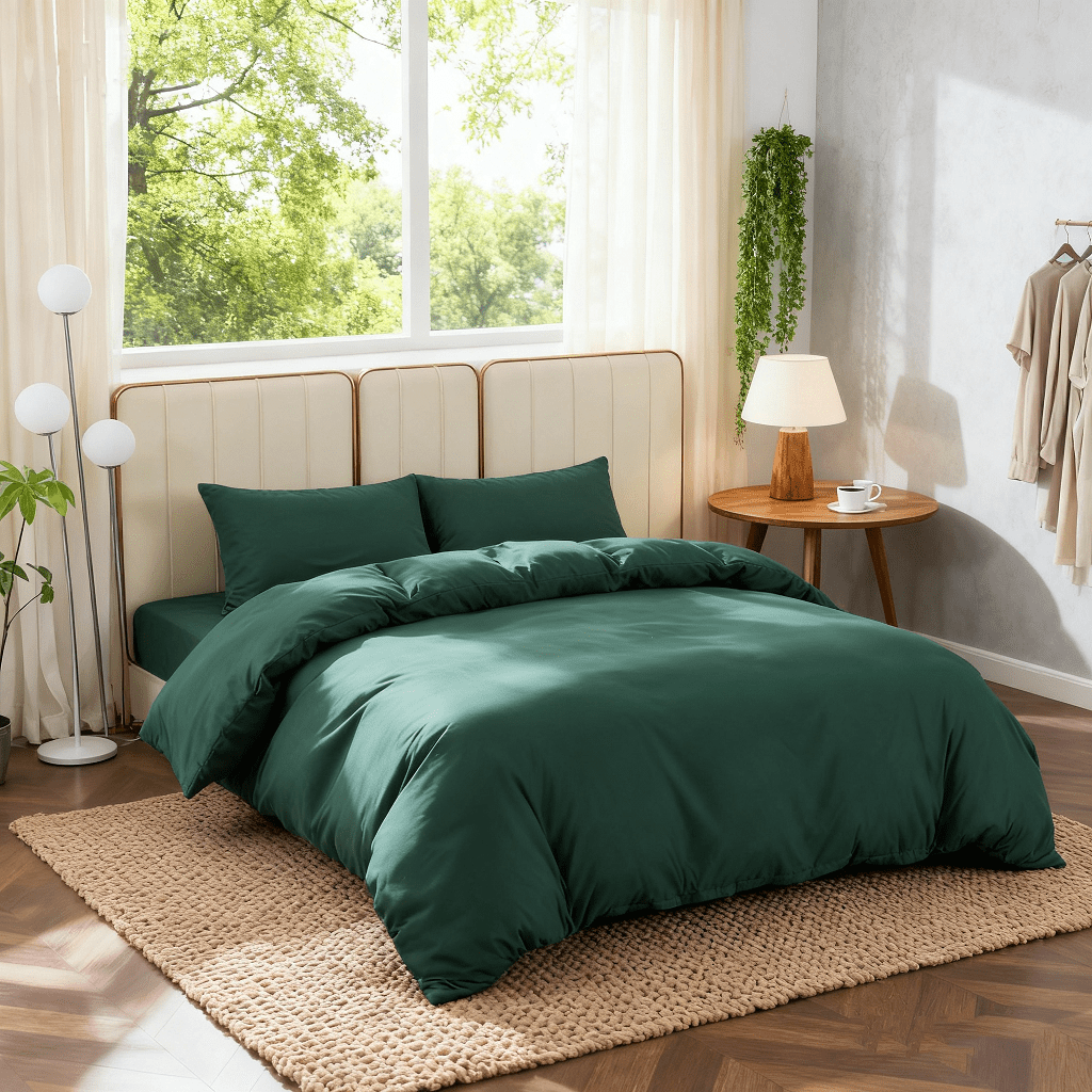 Juego de funda nórdica para cama 90-180 | Poliéster microfibra Incluye 1 funda de edredón y 1 funda de almohada (50×75 cm). Diseño liso, elegante y versátil. La funda de edredón puede utilizarse como colcha o sábana variant image - product 