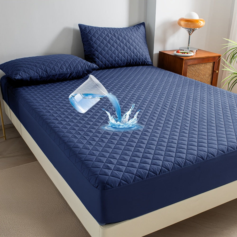 Juego de sábanas ajustables multicolor de 2/3 piezas, protector de colchón, juego de sábanas ajustables antideslizantes, protector completo, uso para hotel, hogar, habitación de invitados, dormitorio, cobertura de tamaño completo detail ima