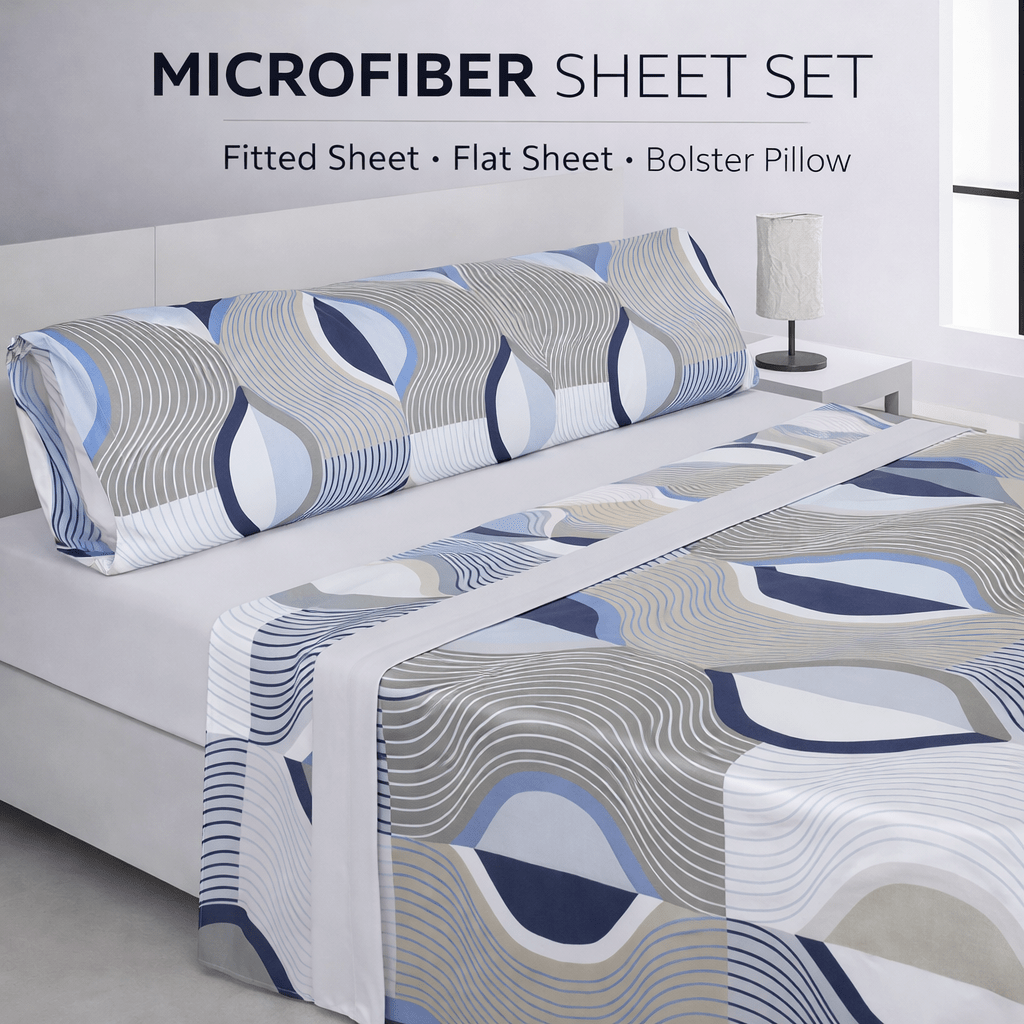 Juego de sábanas de verano de 3 piezas, diseños estampados de microfibra suave al tacto para todo tipo de camas con funda de almohada a juego para uso diario en el hogar, hoteles, invitados y residencias (Sábana ajustable, Sábana encimera /