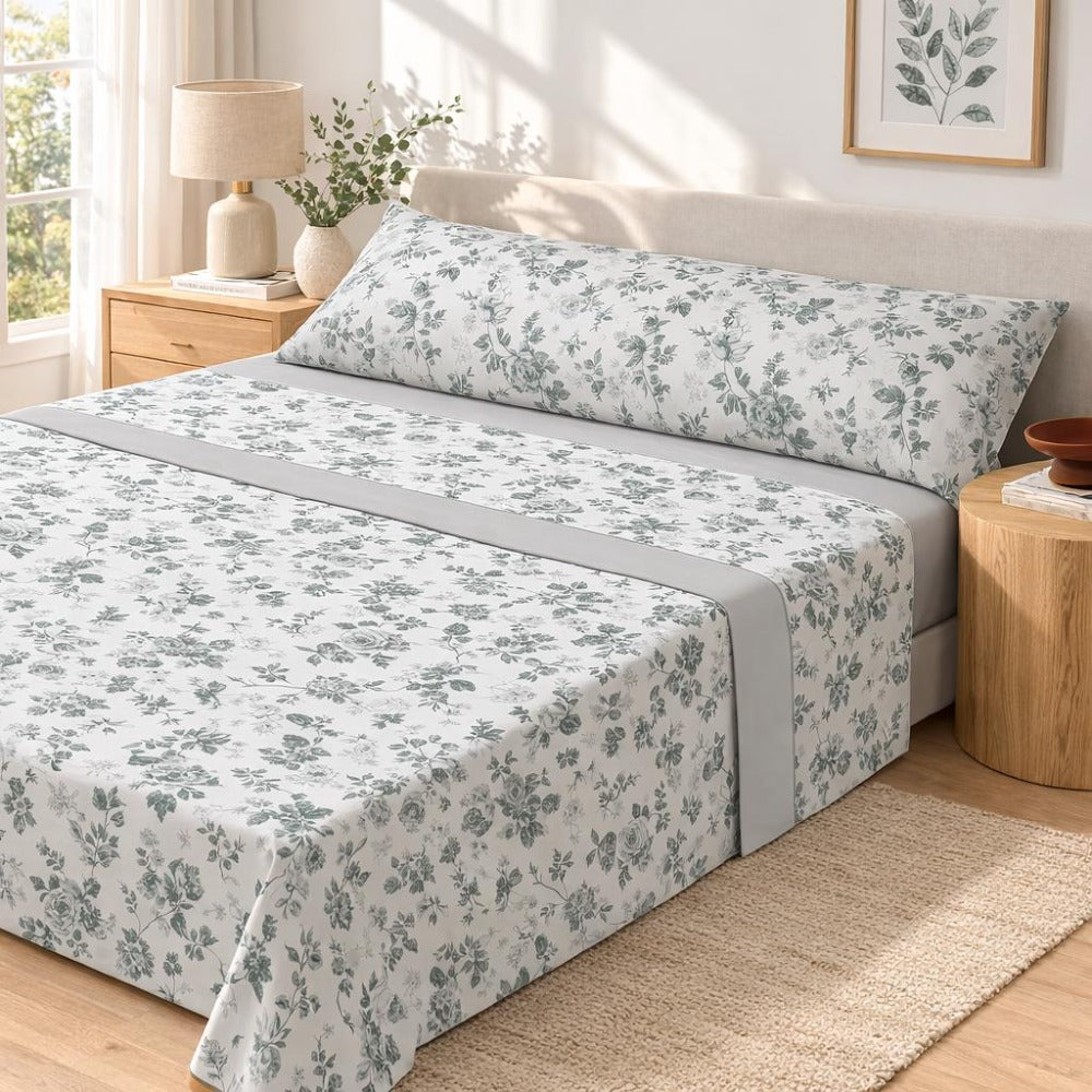 Juego de Sábanas Estampados de Microfibra Fino para Verano, Tamaño de 90/ 105/ 135/ 150 detail image - detail view 3