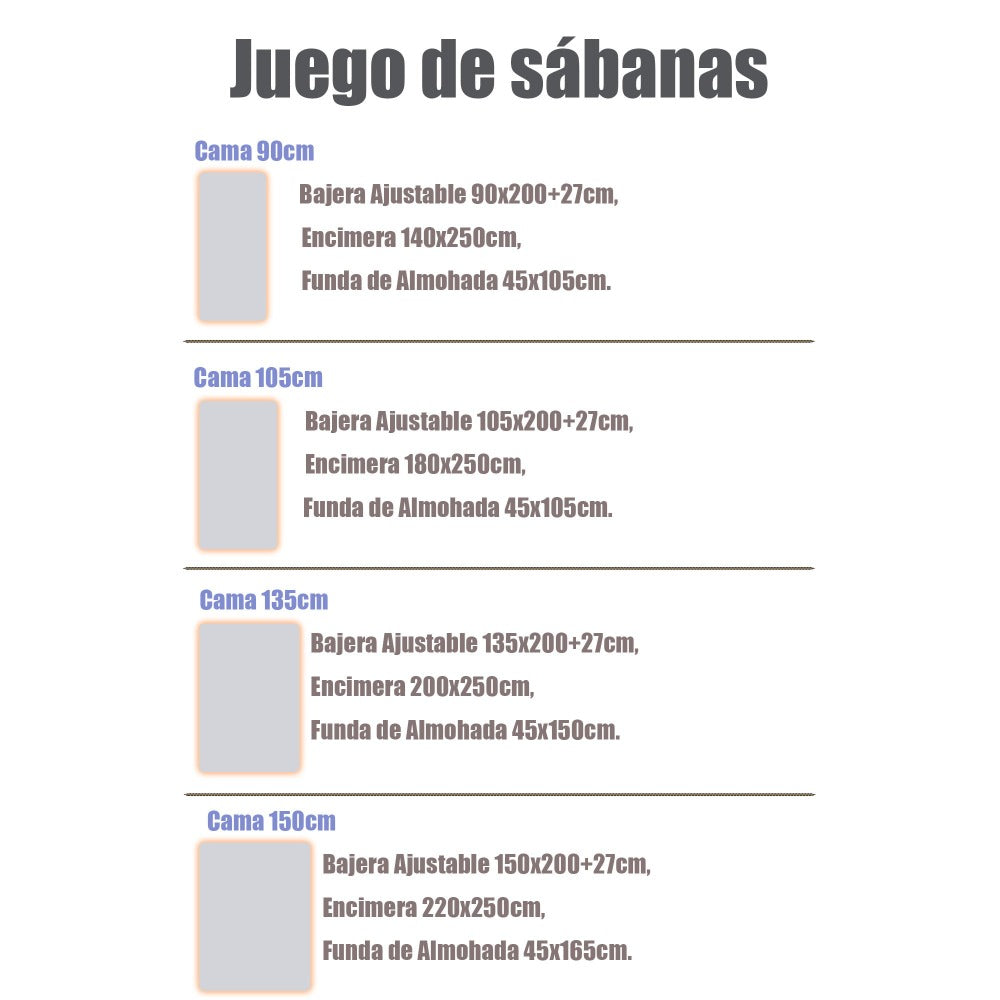 Juego de Sábanas Estampados de Microfibra Fino para Verano, Tamaño de 90/ 105/ 135/ 150 detail image - detail view 4