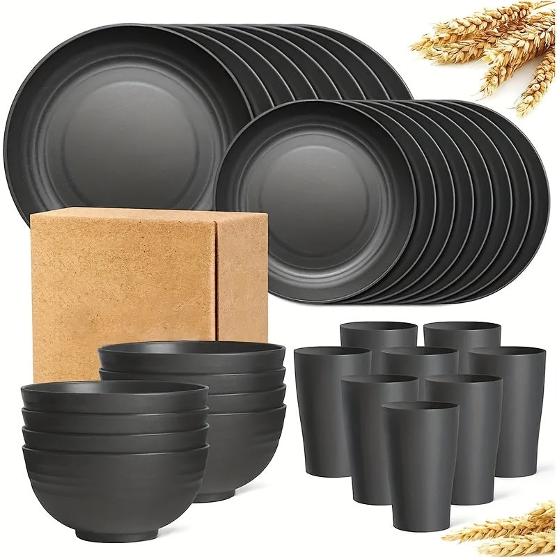 Juego de Vajilla para Cocina de 32 Piezas, Servicio para 8 Personas, Platos Principales, Platos de Postre, Tazones para Cereal, Vasos, Platos Coloridos Irrompibles para Camping al Aire Libre variant image - product view 9