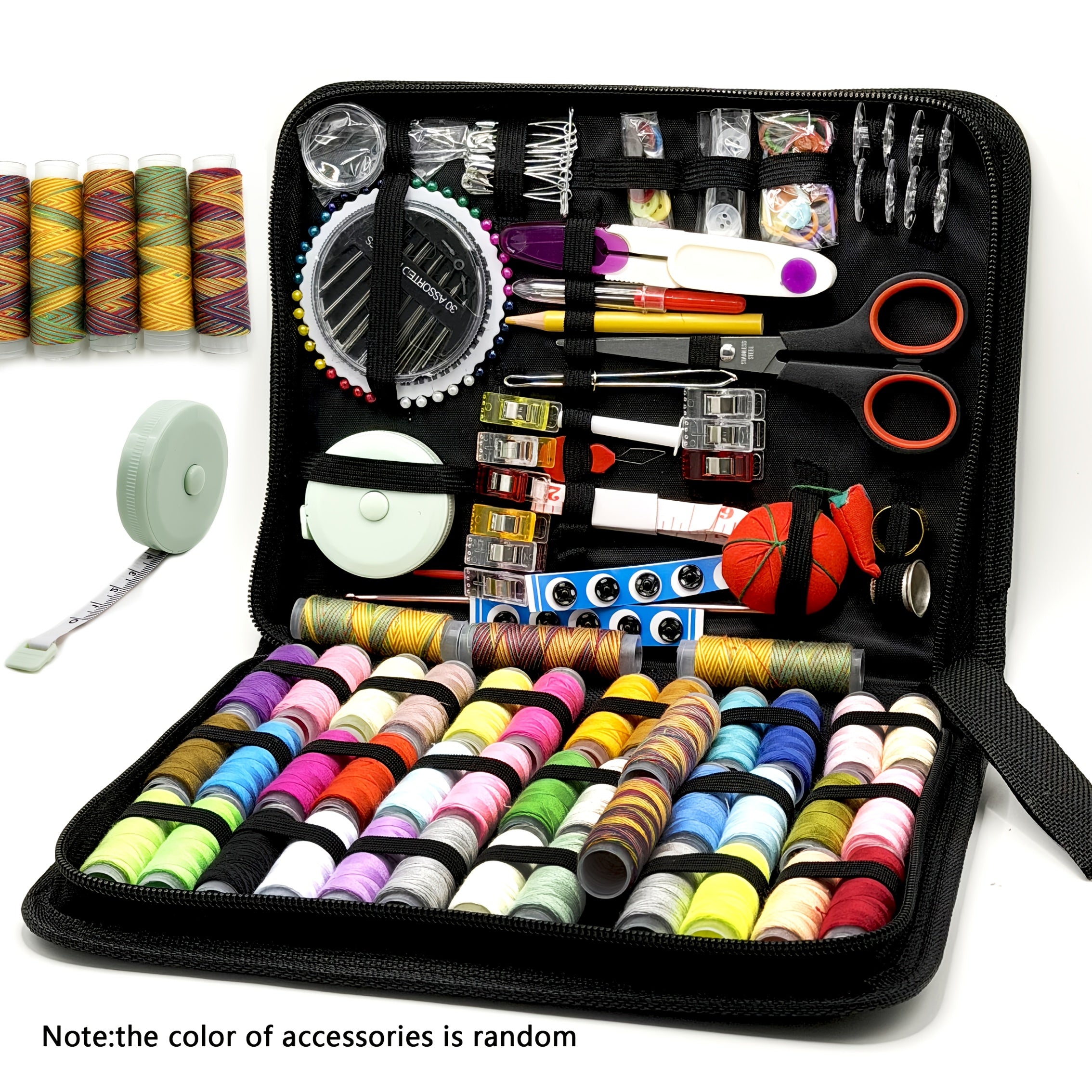 Kit de costura de regalo de 269 piezas para abuela, mamá, amigas, principiantes adultos, viajeros – Suministros y accesorios de costura portátiles con estuche – Incluye hilo, agujas, tijeras, cinta métrica, alfileres y más variant image