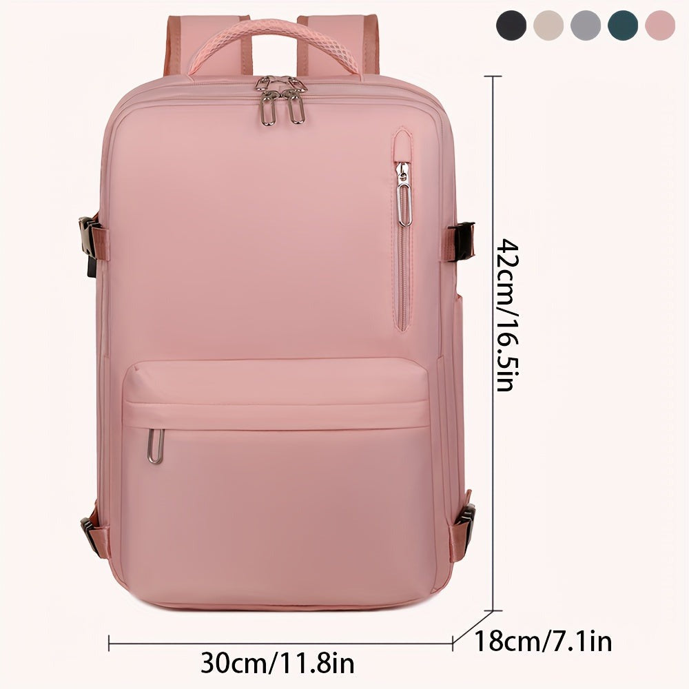 La mochila está hecha de tela Oxford de alta calidad, con un compartimento de viaje de separación seca y húmeda, color sólido, mochila simple y de gran capacidad con compartimento independiente para zapatos, ideal para viajes, desplazamient