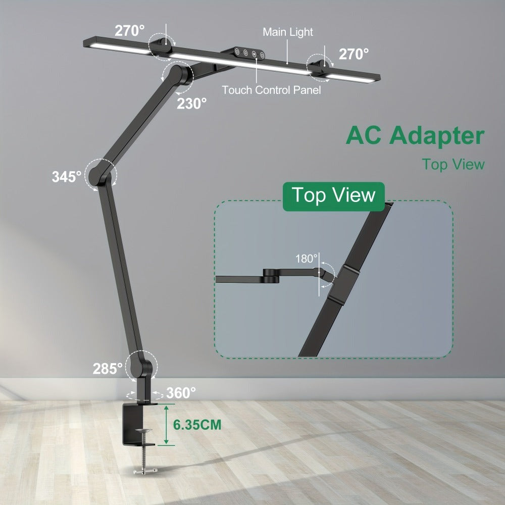 Escritorio Lámpara LED inteligente cuello cisne 24W, Amplio pantalla multi pantalla